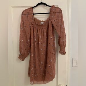 Aritzia Wilfred- Alana floral mini dress🤎